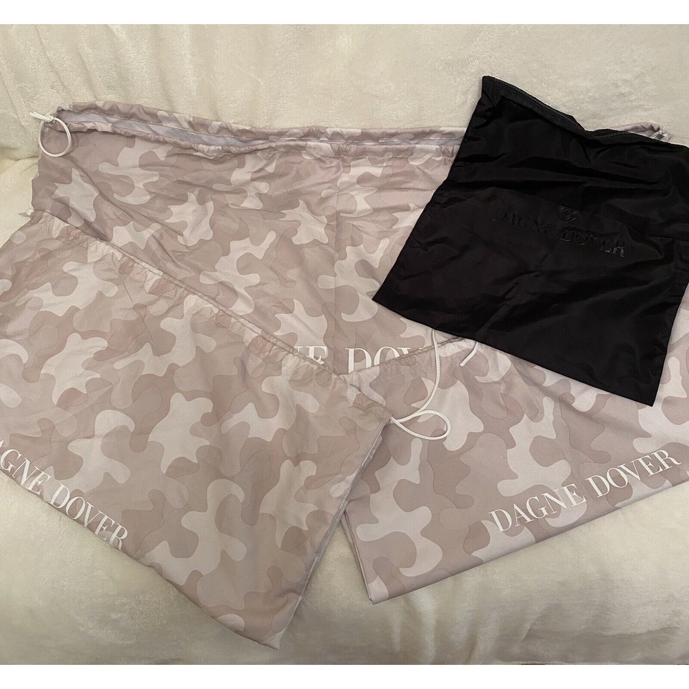 4 Dagne Dover Dust Bags Beige Camo Print and Black - NEW Never Used